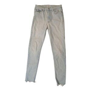 Hudson Womens Jeans Blue Size 27 Straight Mid Rise Raw Hem Cotton Blend